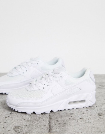 Nike Air Max 90 Triple Bijele - Ženske Tenisice | 26503BRYG